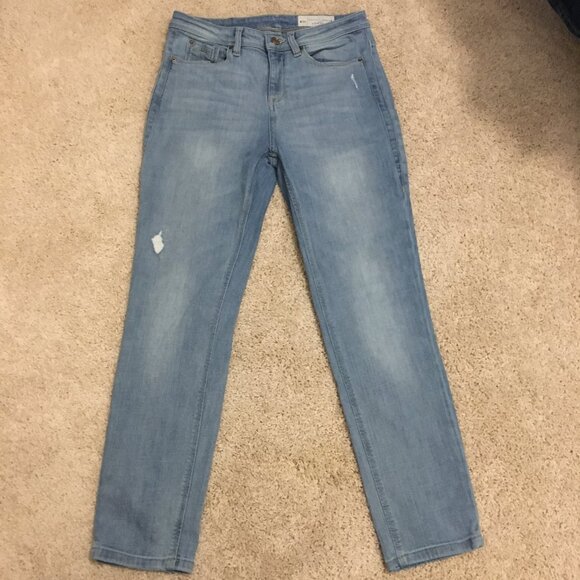 Esprit Blue Slim Fit 98% Cotton Distressed Denim Jeans - Picture 11 of 16